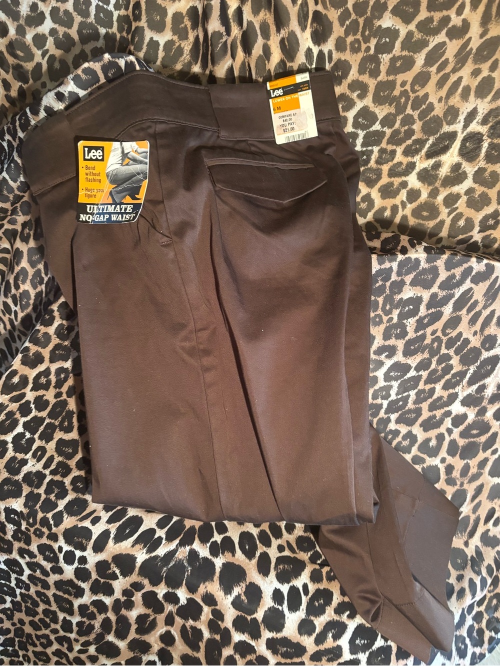 Lee Women’s Brown Khakis Pants - No-Gap Waist Vintage